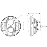 FAROL LED NEGRO 7" HOMOLOGADO ECE R10 R112 R7
