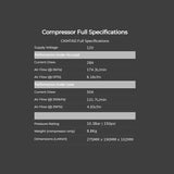 COMPRESSOR DE MOTOR DUPLO HF 12V PARA BLOQUEIOS E PNEUS