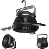 VENTILADOR E LUZ LED 2 EM 1 ALIMENTADOS POR PAINEL SOLAR, IDEAL PARA ACAMPAR