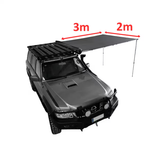 TOLDO LATERAL COM LUZ LED 2M DE LARGURA X 3M ABERTO OFFROAD CINZA