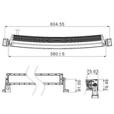 BARRA LED CREE 120W CURVA DE 22" LONGO ALCANCE HOMOLOGADA HR 10
