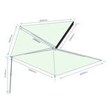 TOLDO LATERAL OVERLAND 270º PREMIUM C/ LUZ LED (2.5m) VERDE